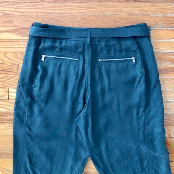 Army Green Silky Club Monaco Cuffed Cargo Pants - Picture 7 of 9